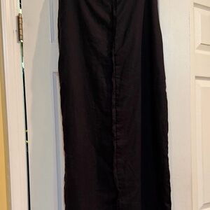 Elegant Black Linen Skirt